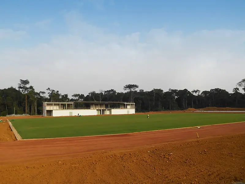 Sport field Oyala university stadium irrigation system earthwork